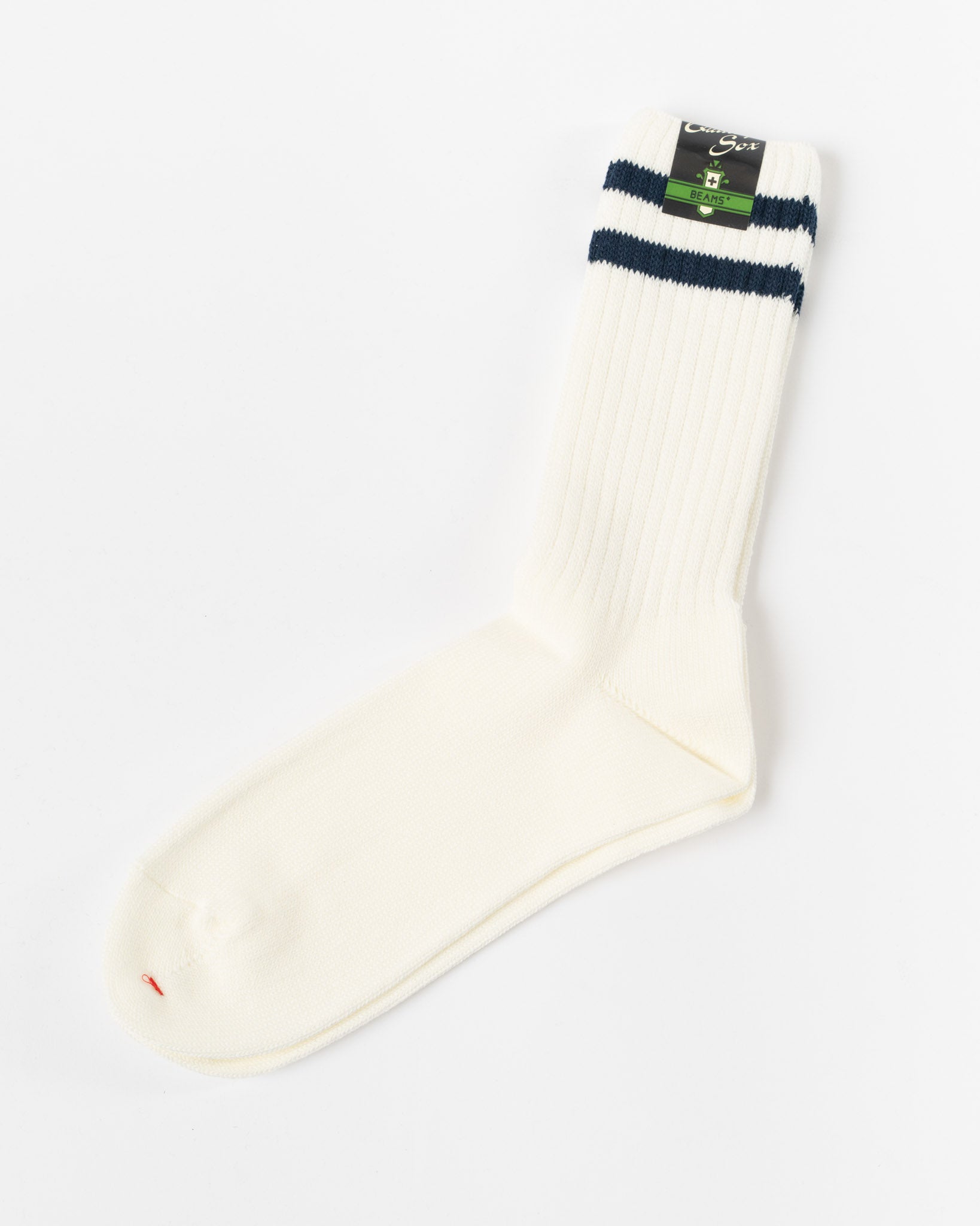 Beams Plus School Boy Socks in White/Navy