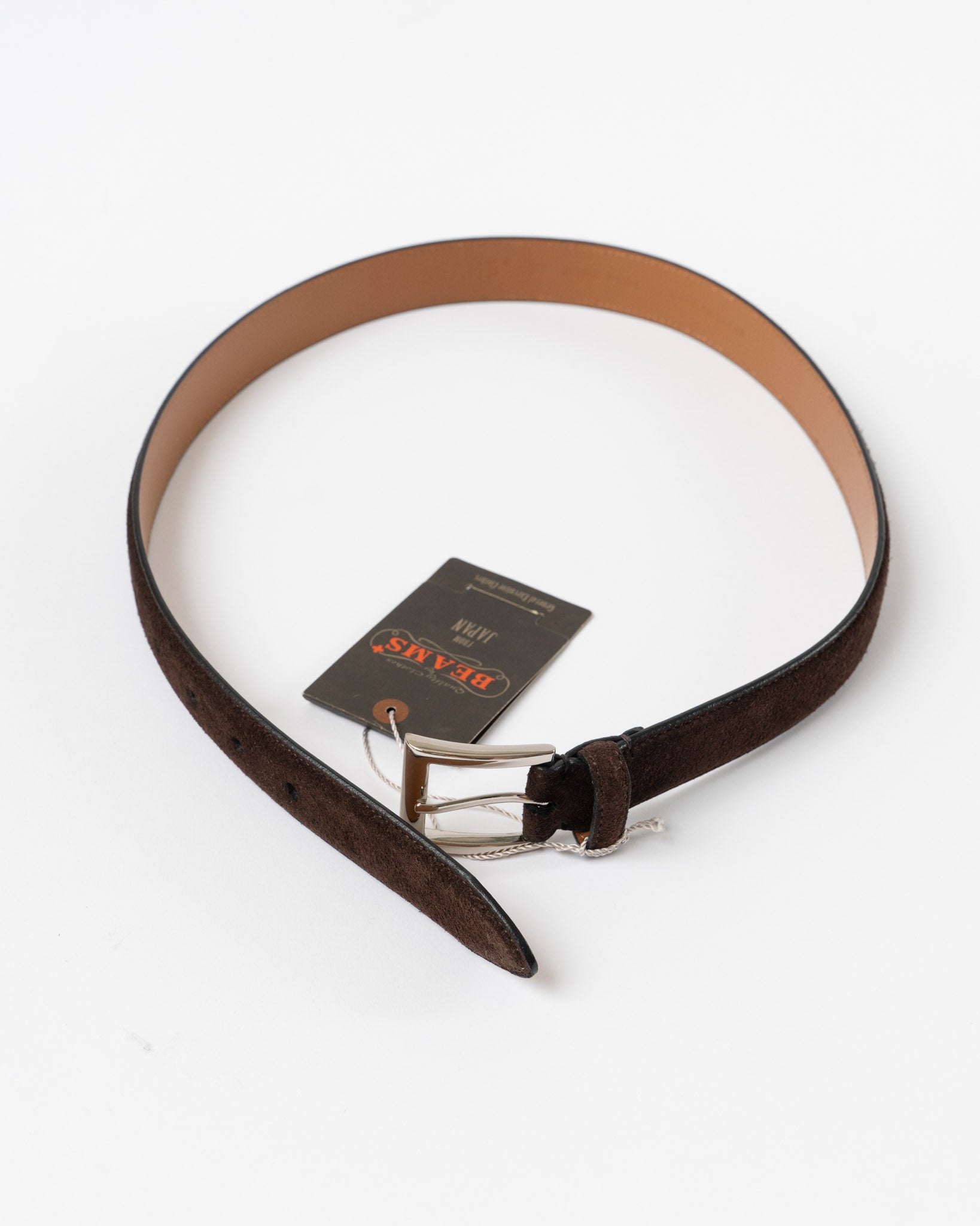 Beams Plus Suede Belt in Dark Brown