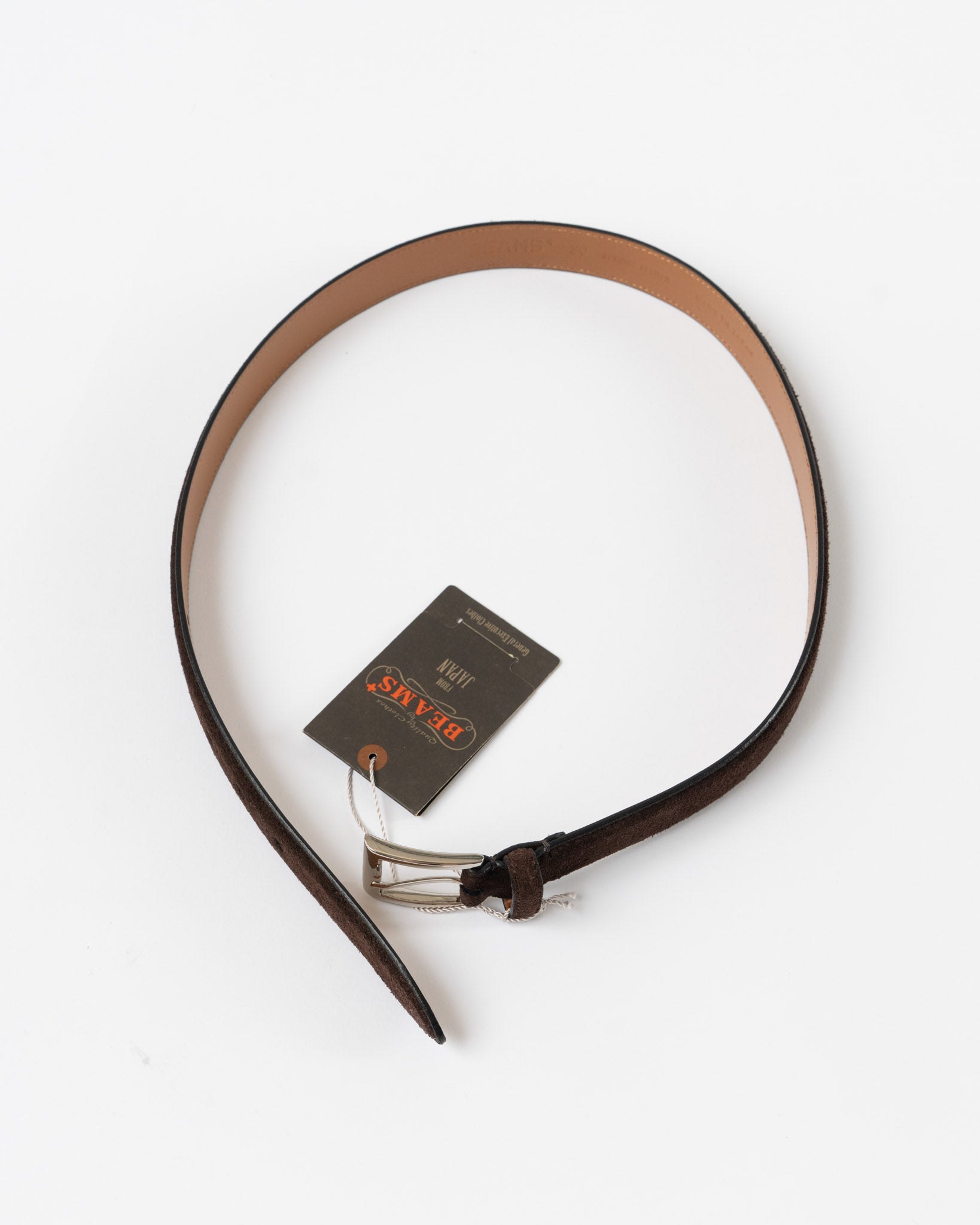 Beams Plus Suede Belt in Dark Brown