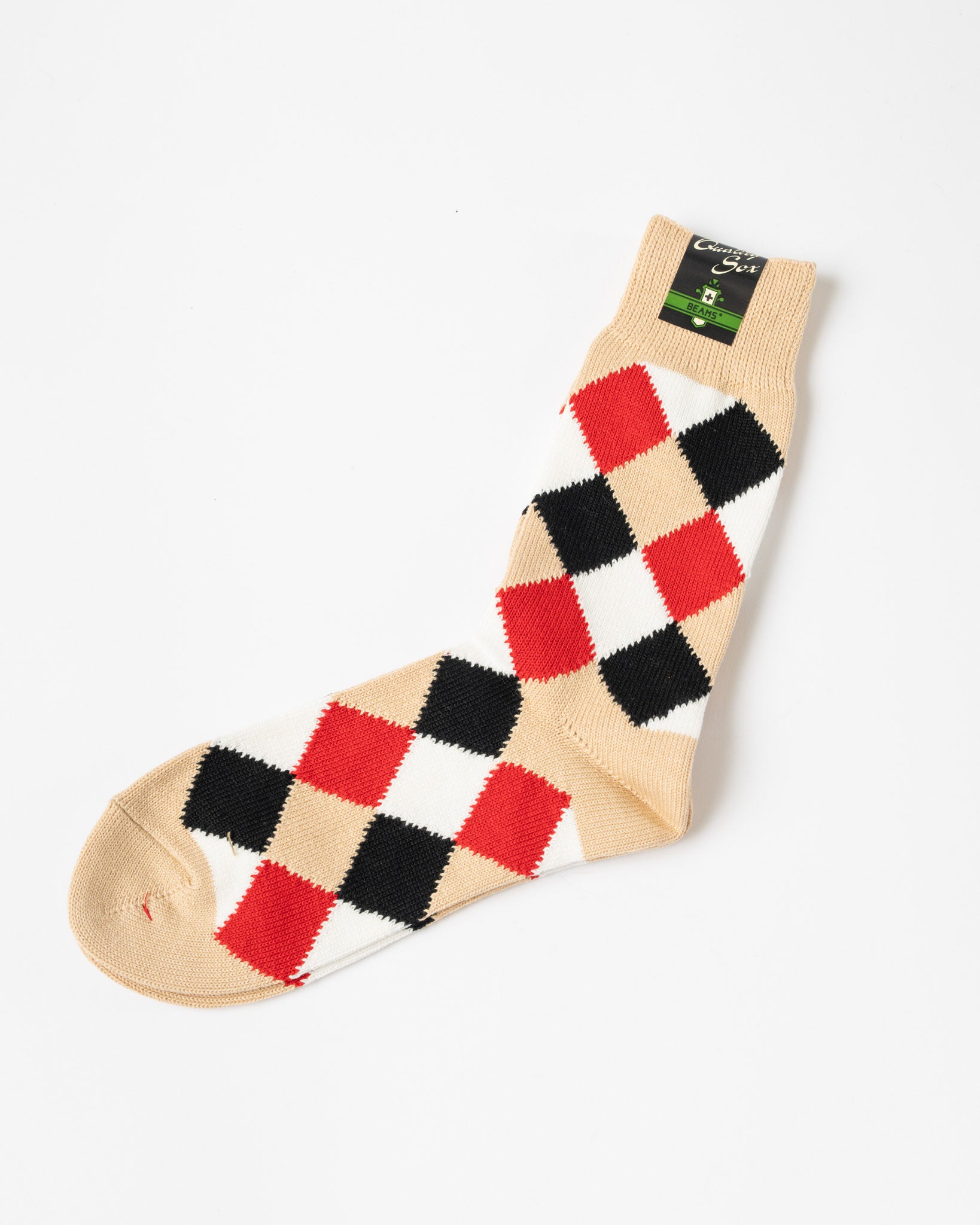 Beams Plus Diamond Socks in Beige