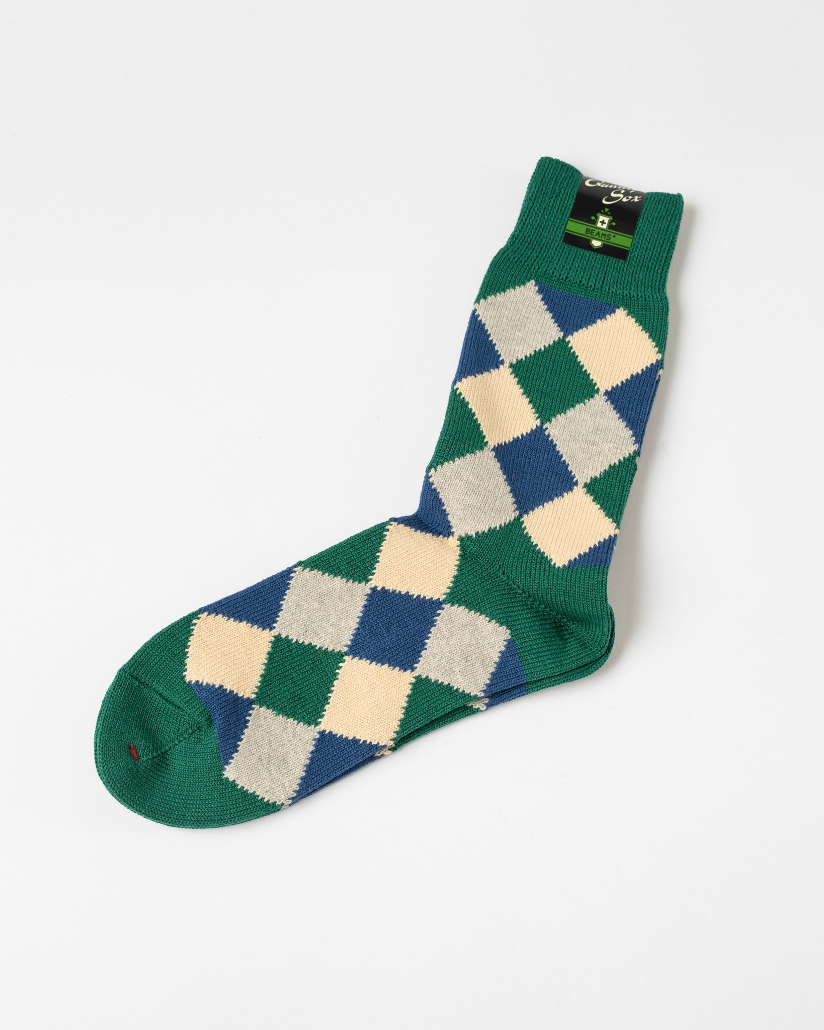 Beams Plus Diamond Socks in Green