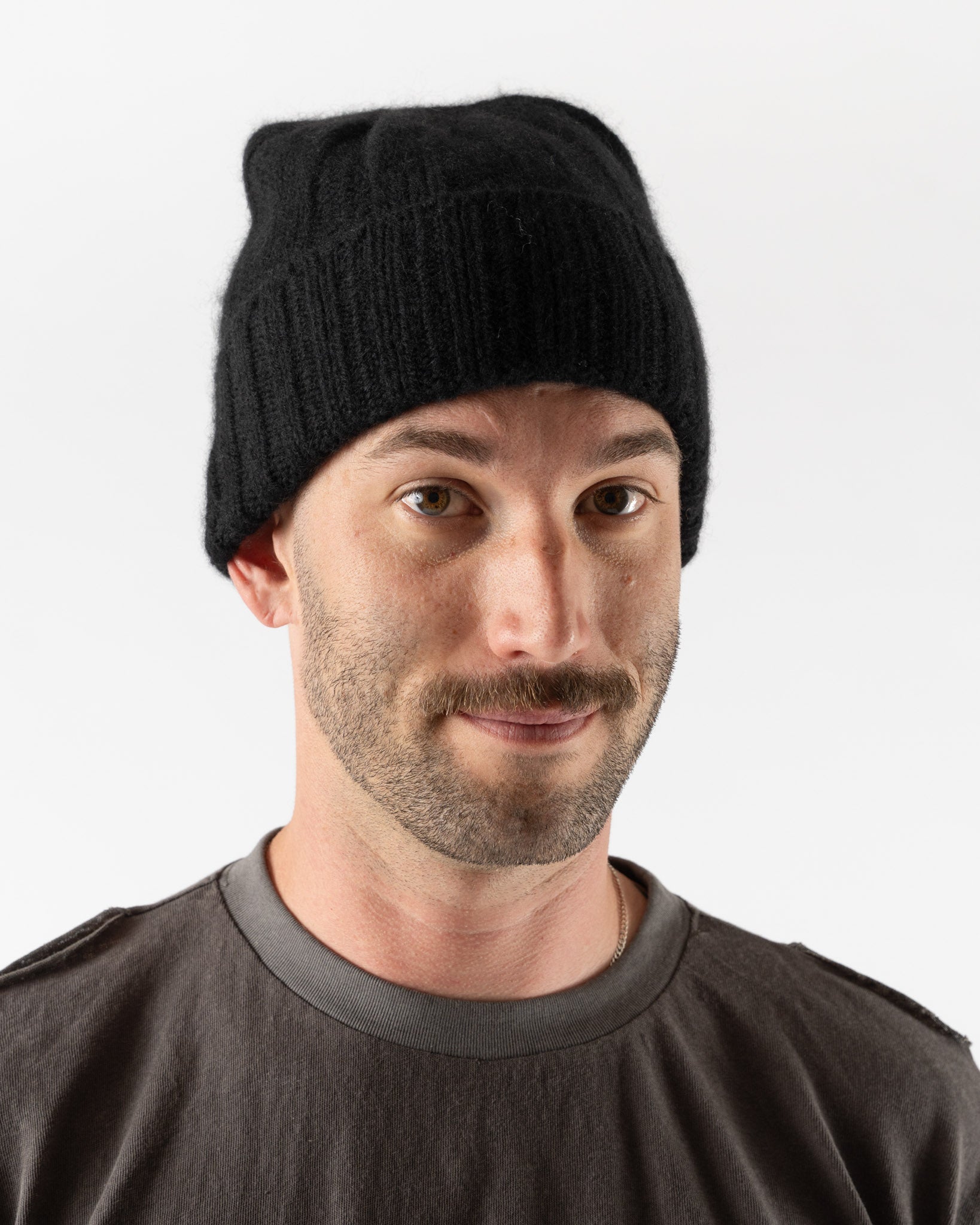Beams Plus Cashmere Rib Watch Cap in Black
