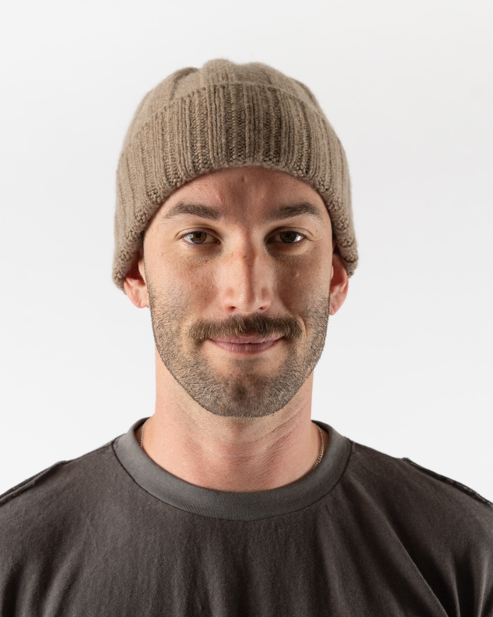 Beams Plus Cashmere Rib Watch Cap in Camel