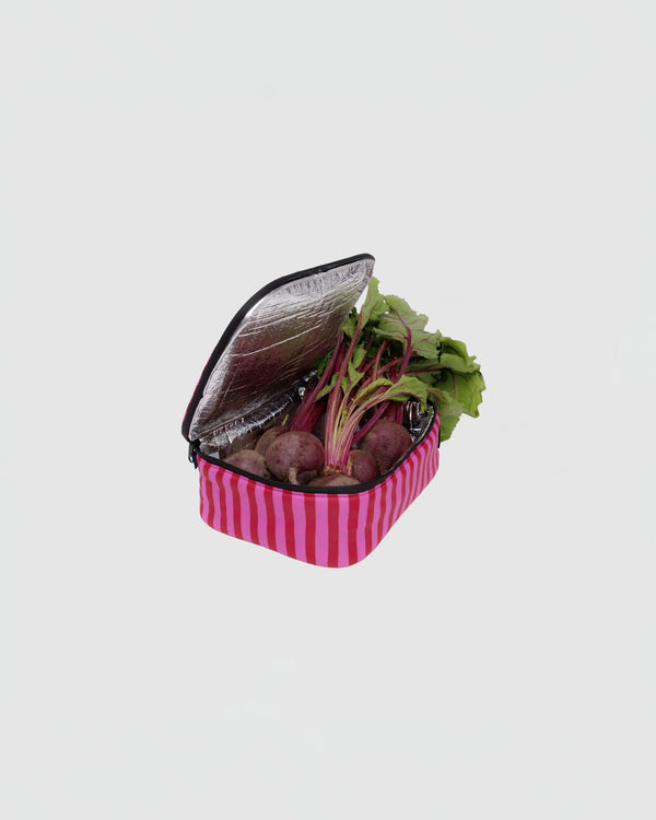 Baggu Lunch Box in Pink & Red Painted Stripe