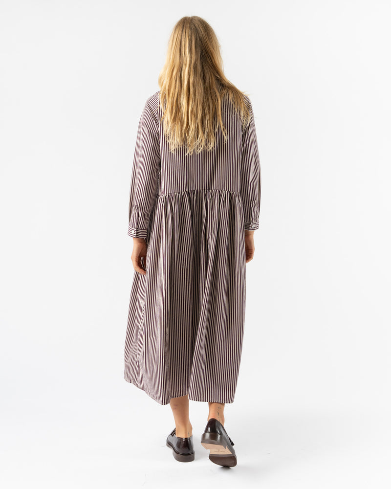 Bergfabel Farmer Dress in Wine Stripe