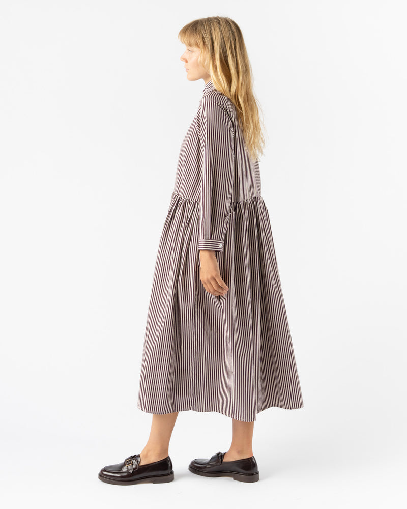 Bergfabel Farmer Dress in Wine Stripe