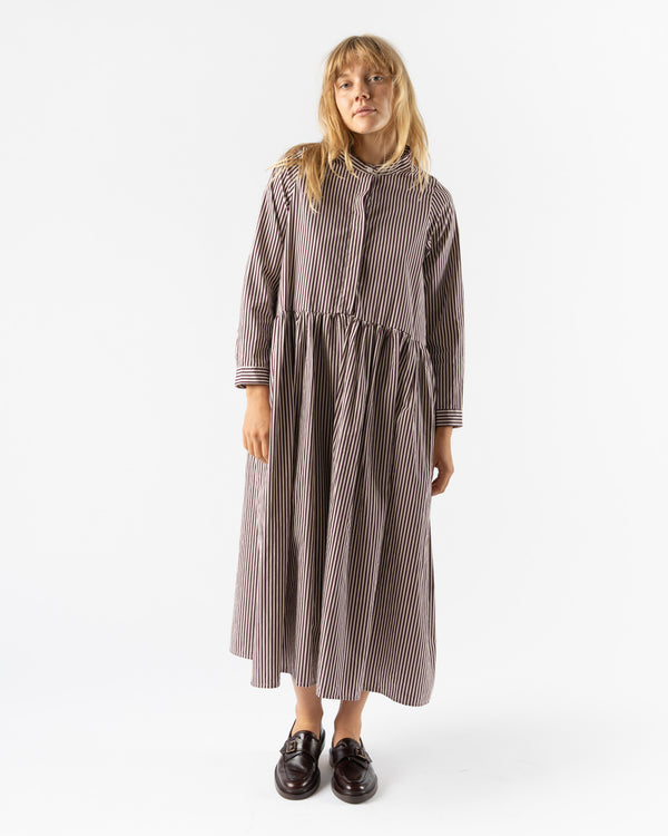 Bergfabel Farmer Dress in Wine Stripe