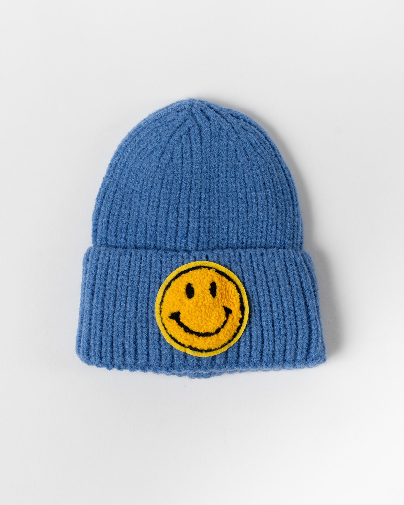 Best Day Ever Kids Smiley Face Beanie in Blue