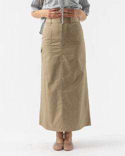 BLANK Lace Up Skirt in Khaki 6.5oz Flat Twill