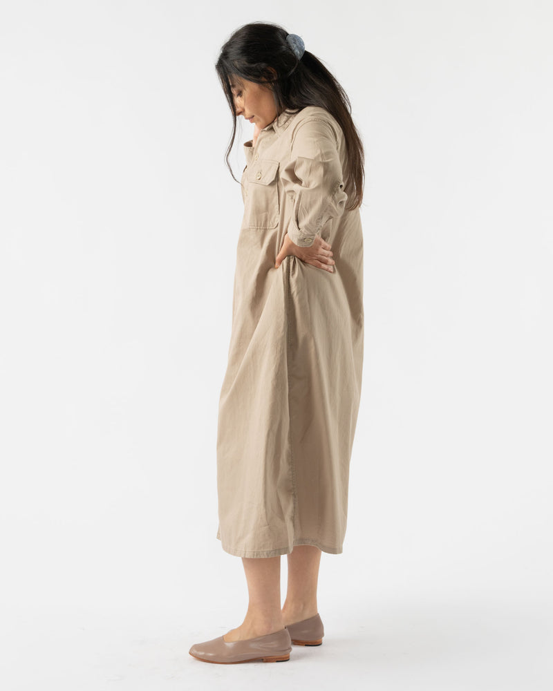 BLANK M51 Dress in Khaki Micro-Sanded Twill
