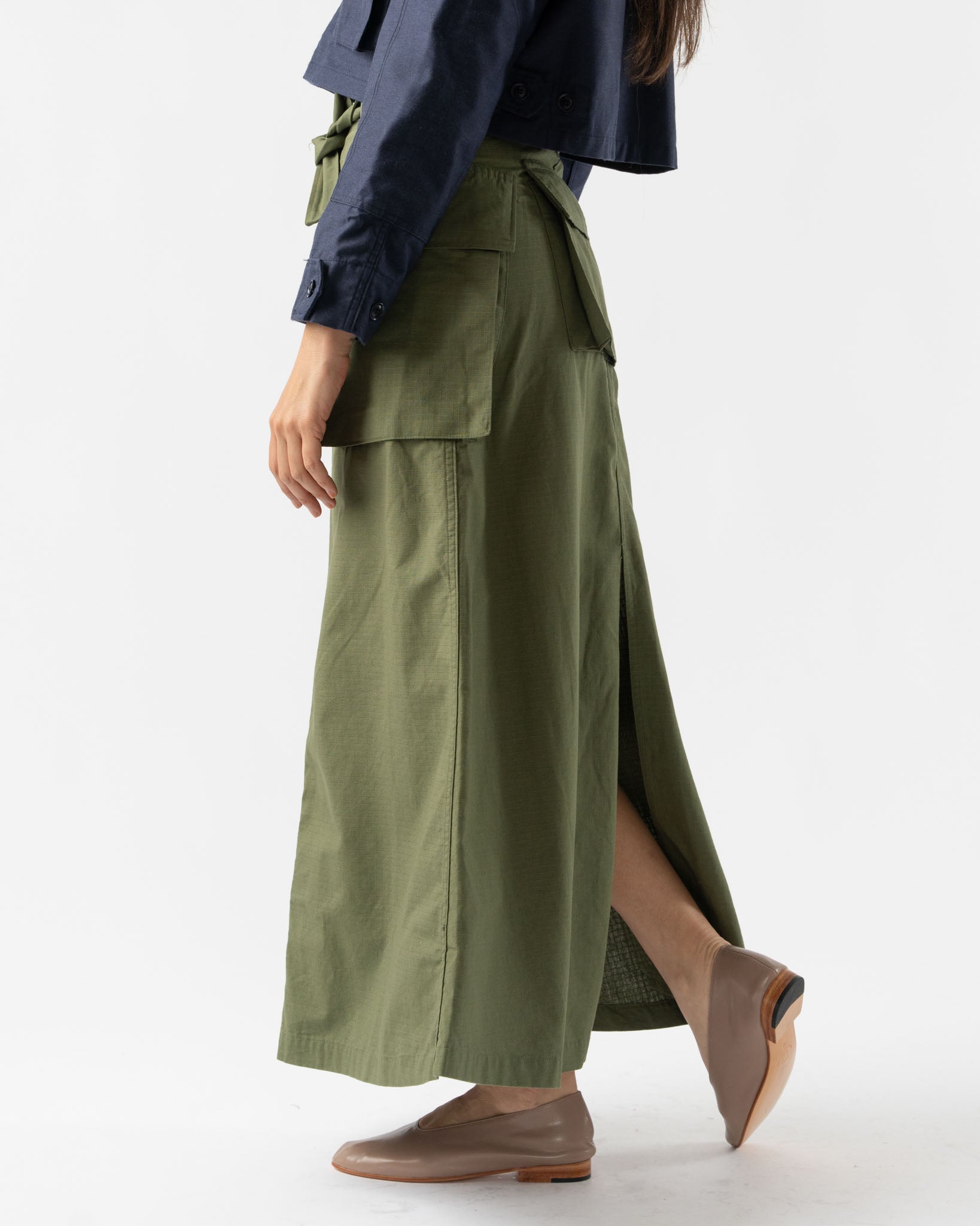 BLANK Monkey Skirt in Olive Cotton Ripstop