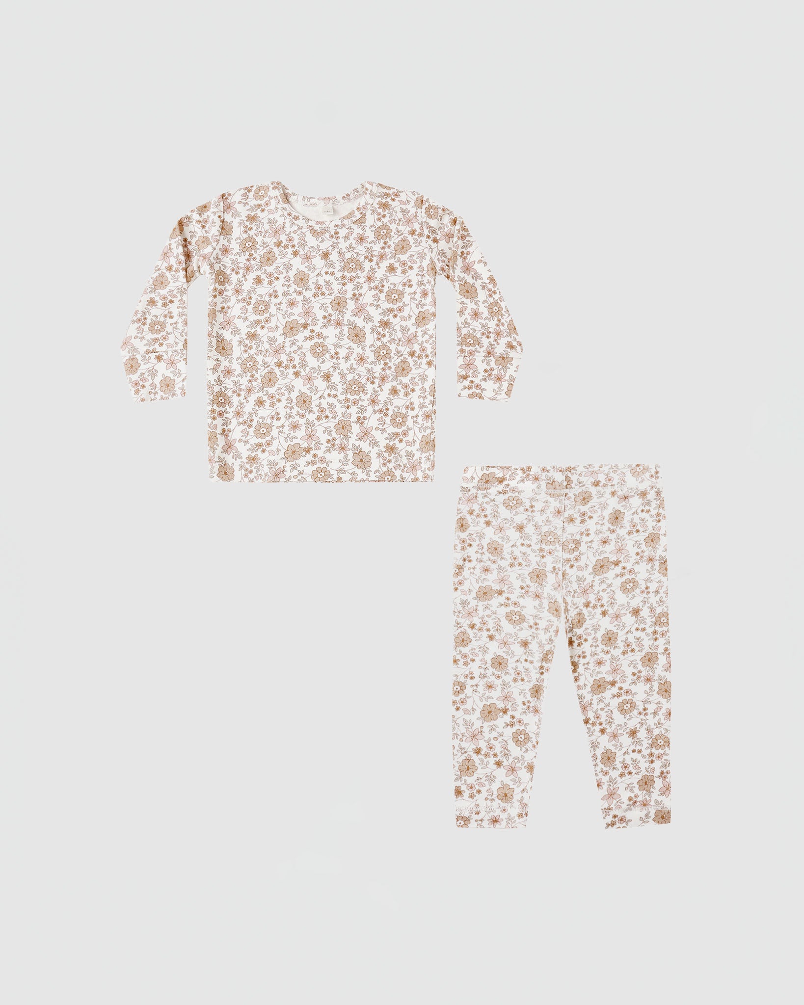 Quincy Mae Bamboo Pajama Set in Ivory Bloom