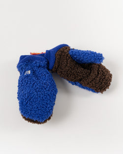 Bobo Choses Kids Sheepskin Color Block Blue Gloves