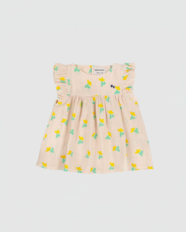 Bobo Choses Baby Sea Flower All Over Ruffle Dress