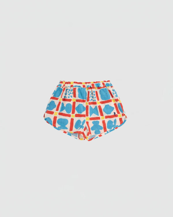 Bobo Choses Geometric Game All Over Woven Girl Shorts