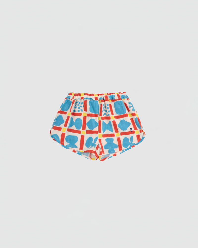 Bobo Choses Geometric Game All Over Woven Girl Shorts