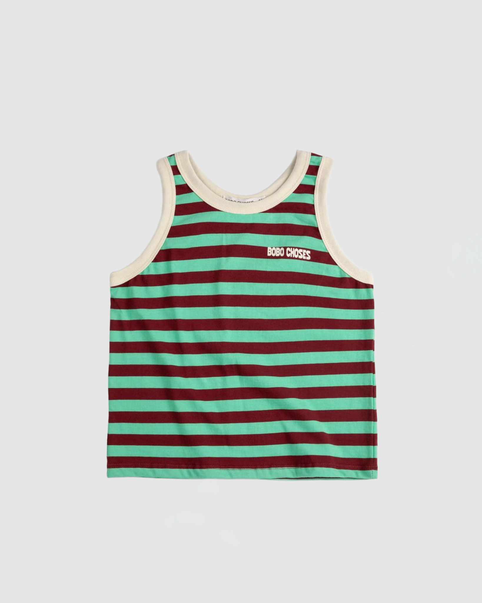 Bobo Choses Striped Tank Top in Green/Brown