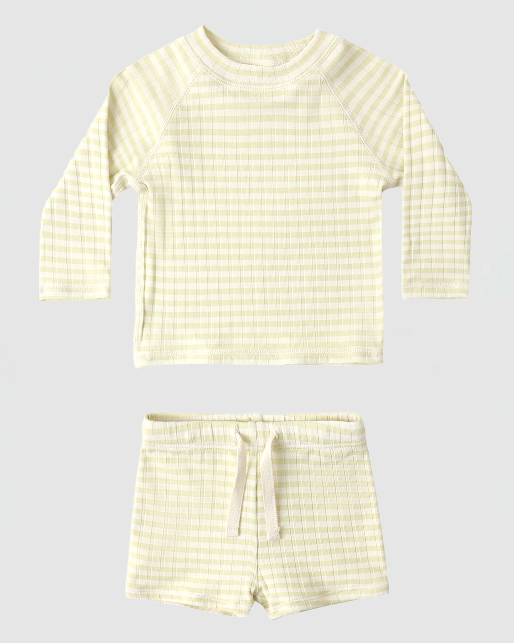 Rylee + Cru Boys Rashguard Set in Citron Stripe