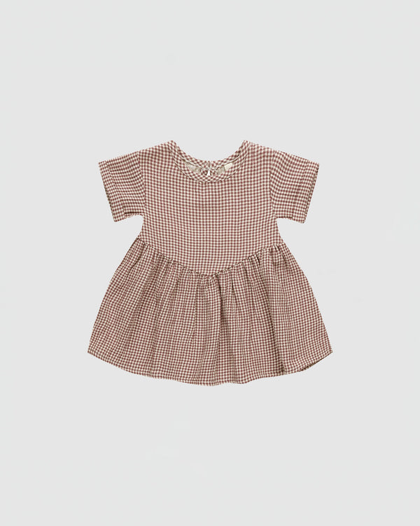 Quincy Mae Brielle Dress in Plum Gingham