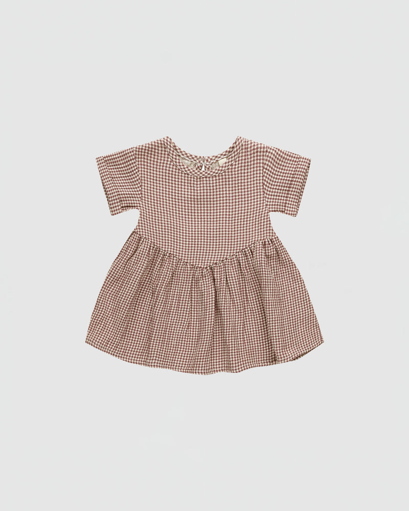 Quincy Mae Brielle Dress in Plum Gingham