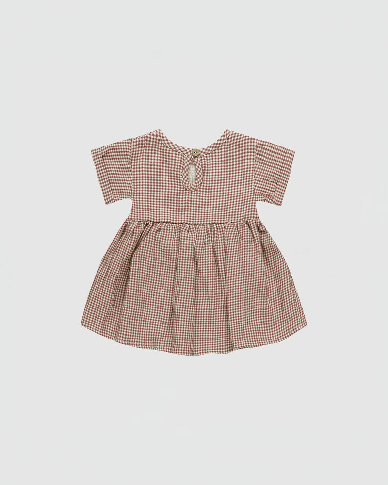 Quincy Mae Brielle Dress in Plum Gingham