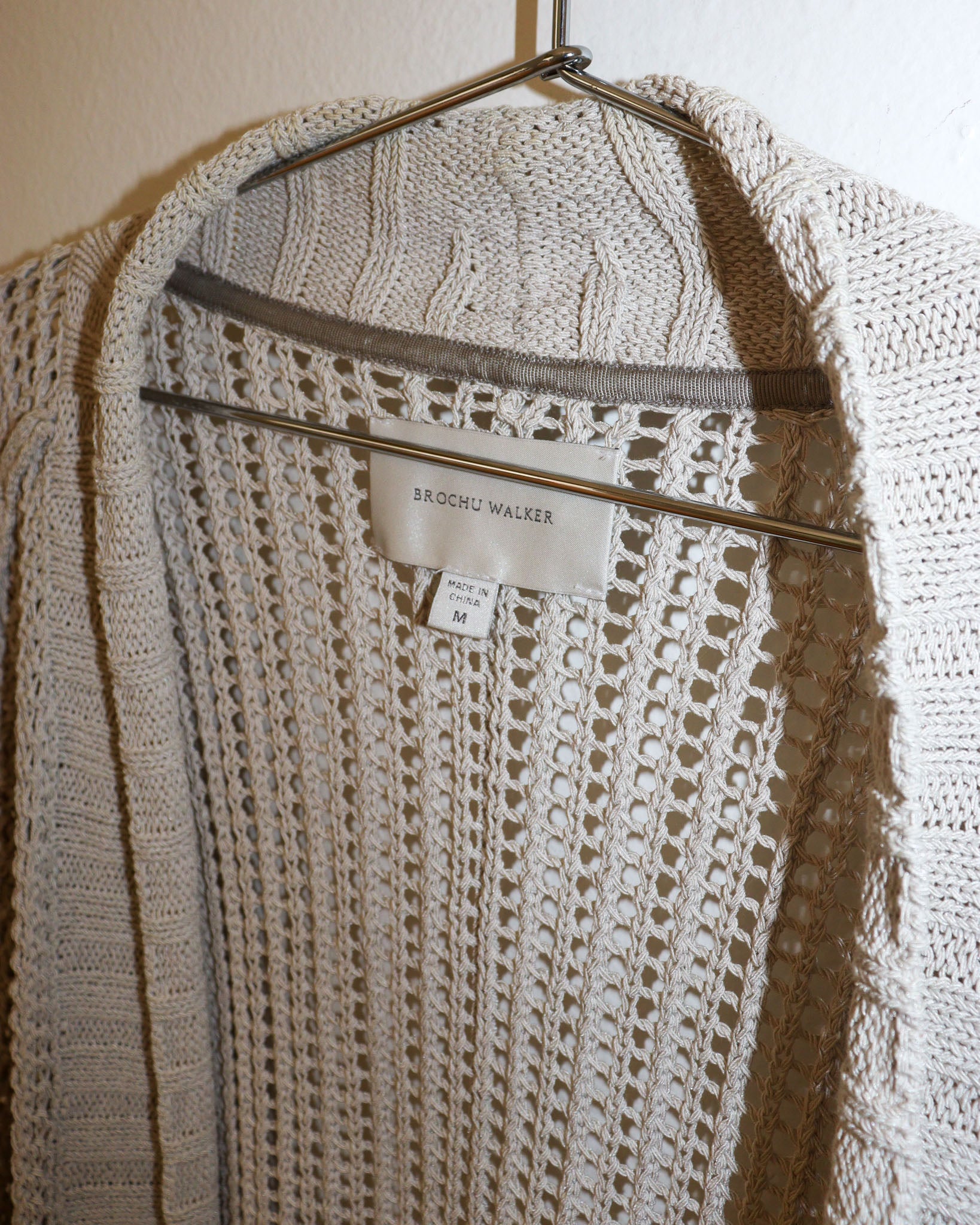 Pre-owned: Brochu Walker Knit Long Cardigan in Beige