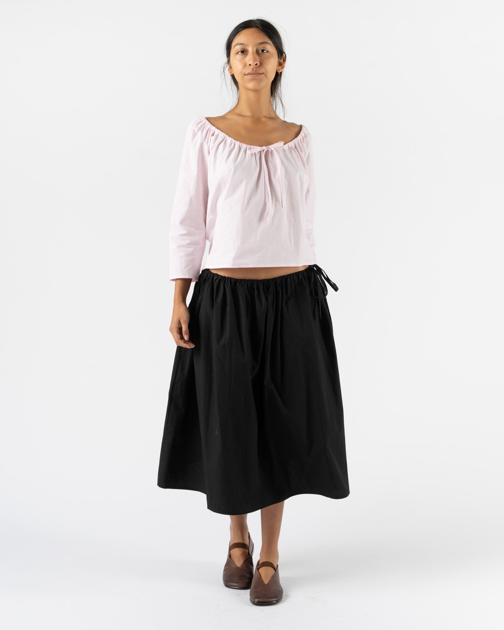Brooke Callahan Tie Skirt in Black