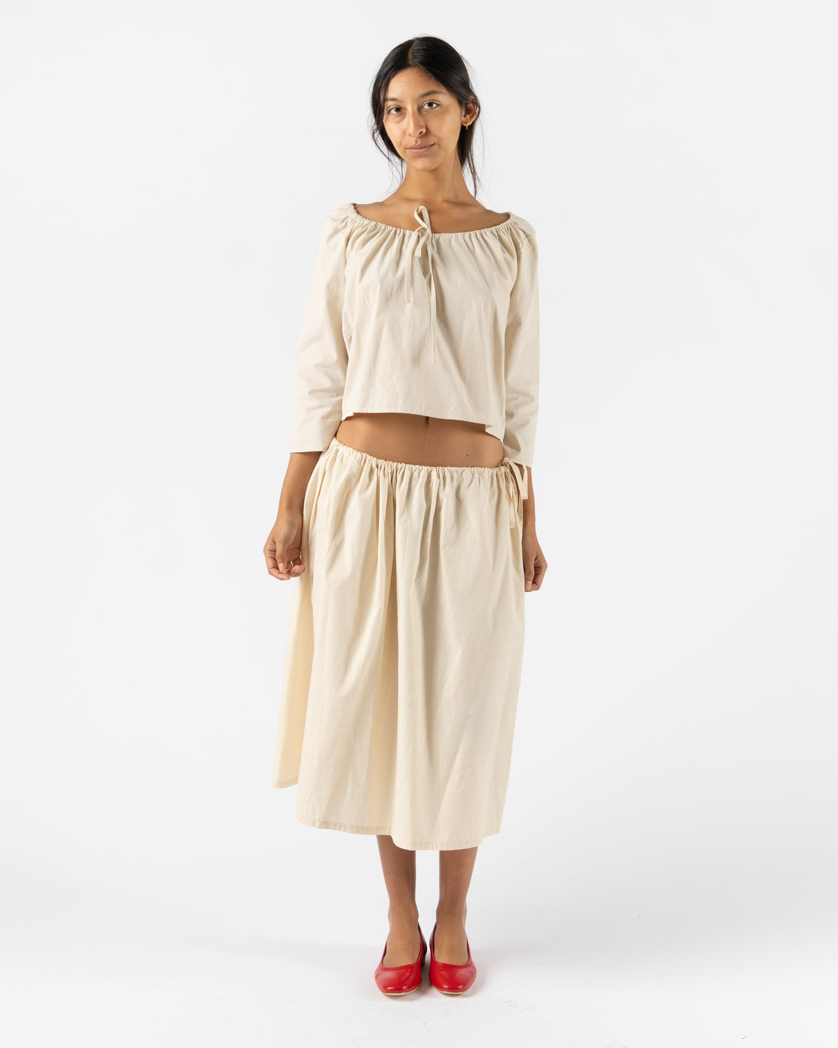 Brooke Callahan Tie Skirt in Rice