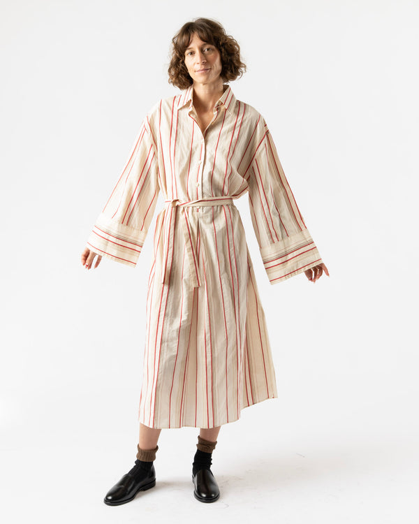 Pre-Owned: Brunello Cucinelli Striped Belted Midi Dress