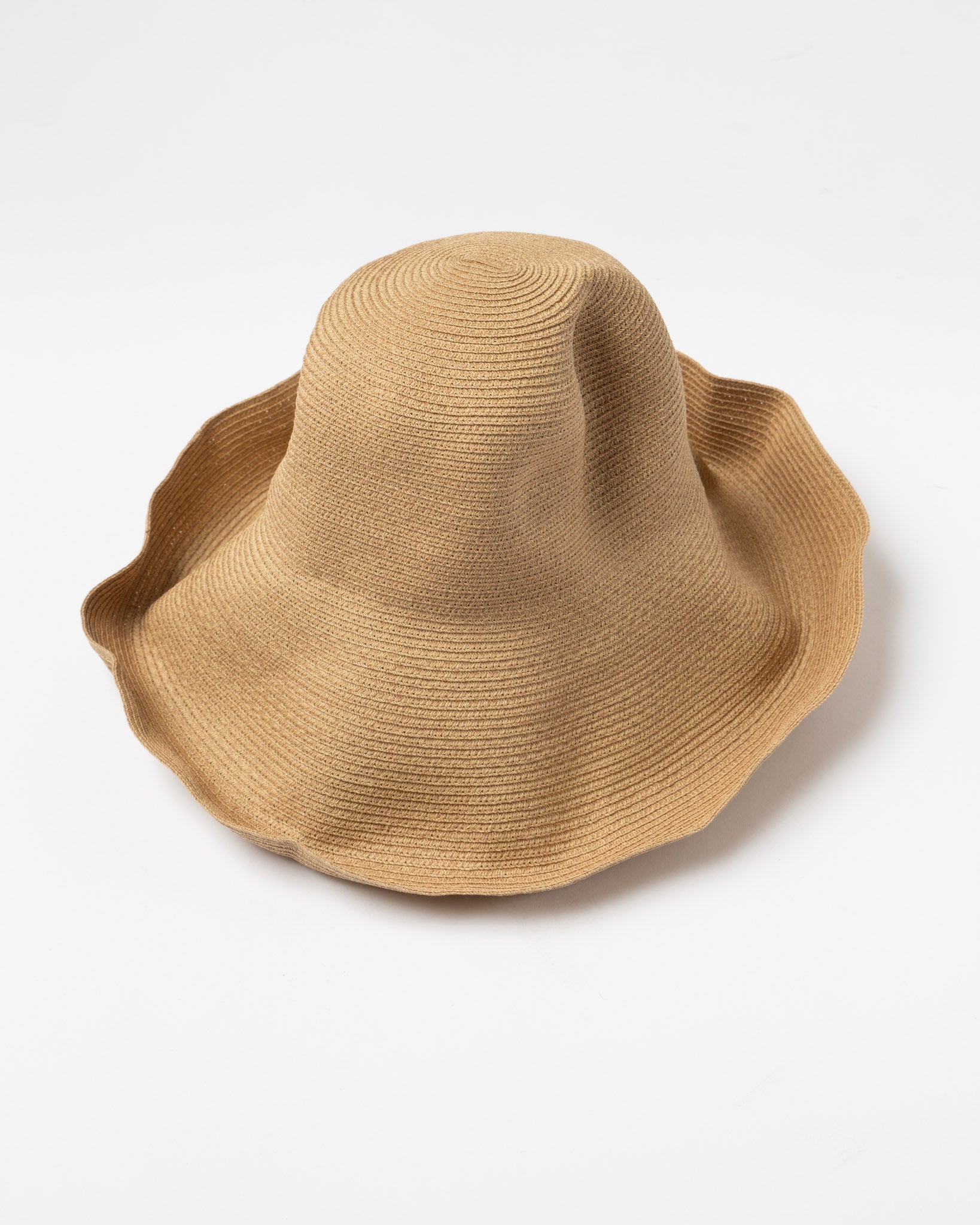 Câbleami Cotton Braid Capeline Wide Brim Hat in Beige