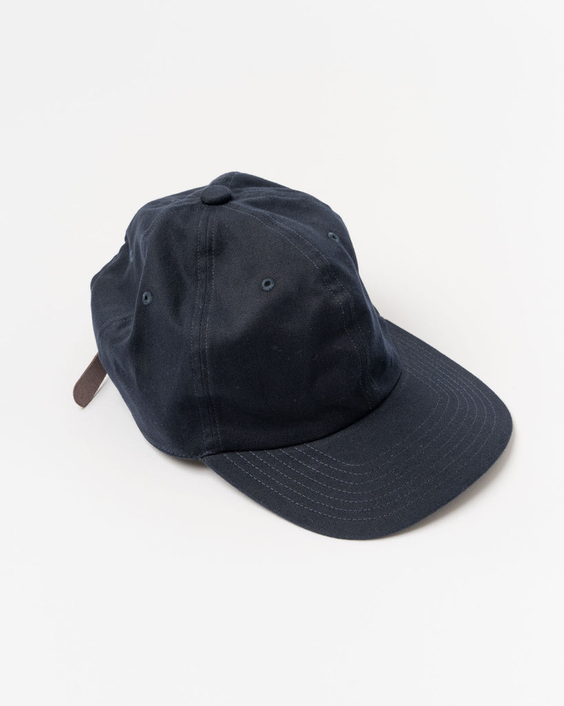 Câbleami Loose Light Chino Baseball Cap in Navy Curated at