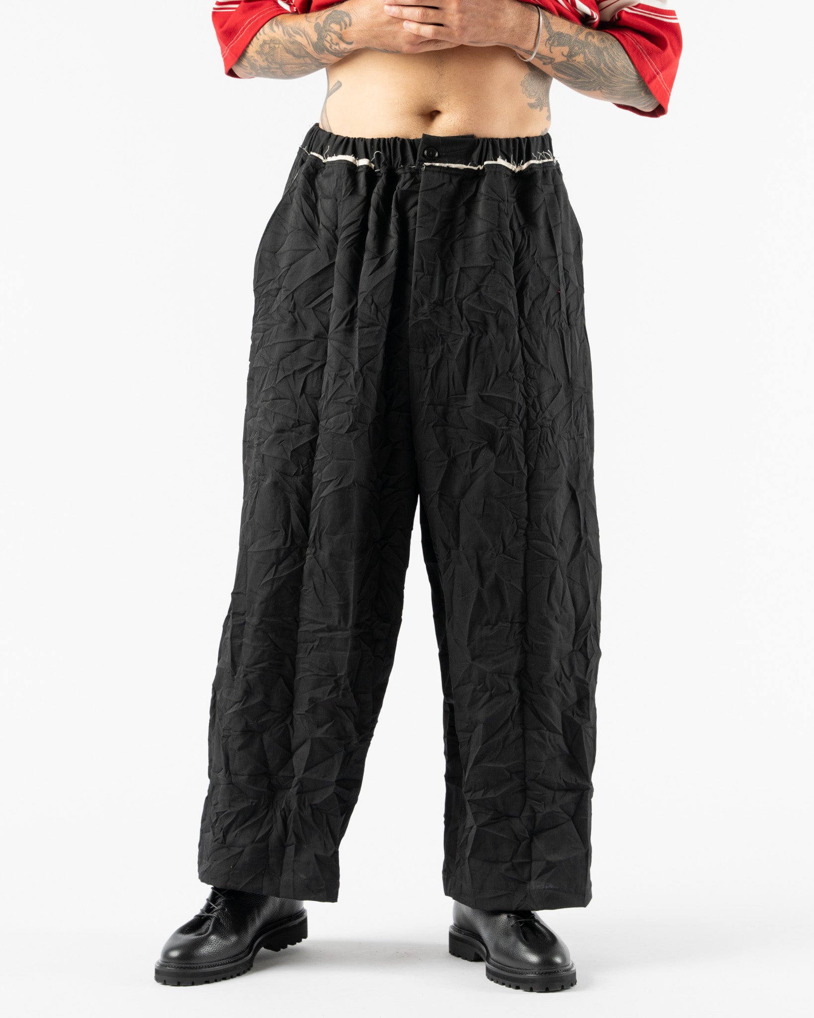 Camiel Fortgens Wrinkled Wool Poly Twill 150% Pants - Black
