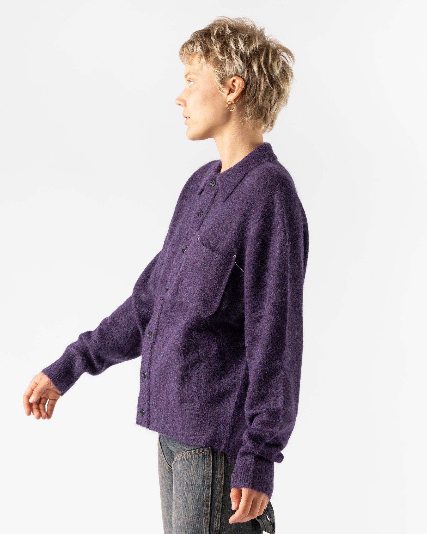 Camiel Fortgens Hairy Cardigan in Purple