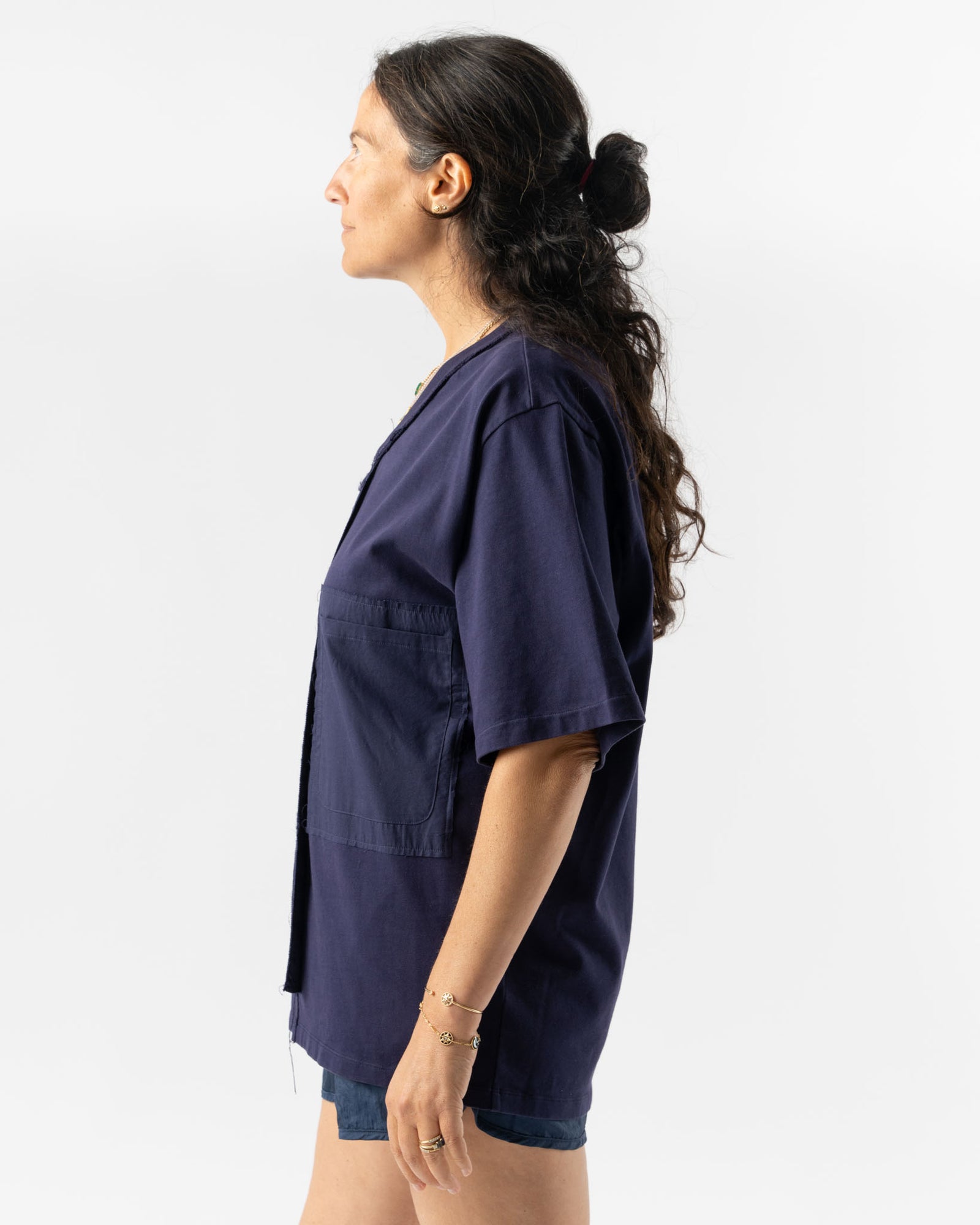 Camiel Fortgens Button Baseball Tee in Navy Curated at Jake and Jones