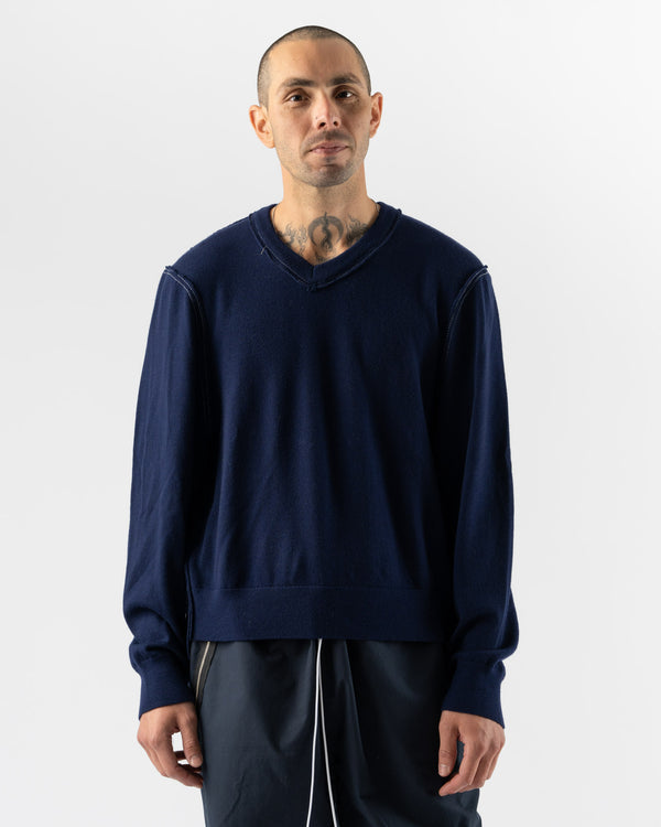 Ichi Antiquités French Terry Hoodie in Blue Curated at Jake and Jones