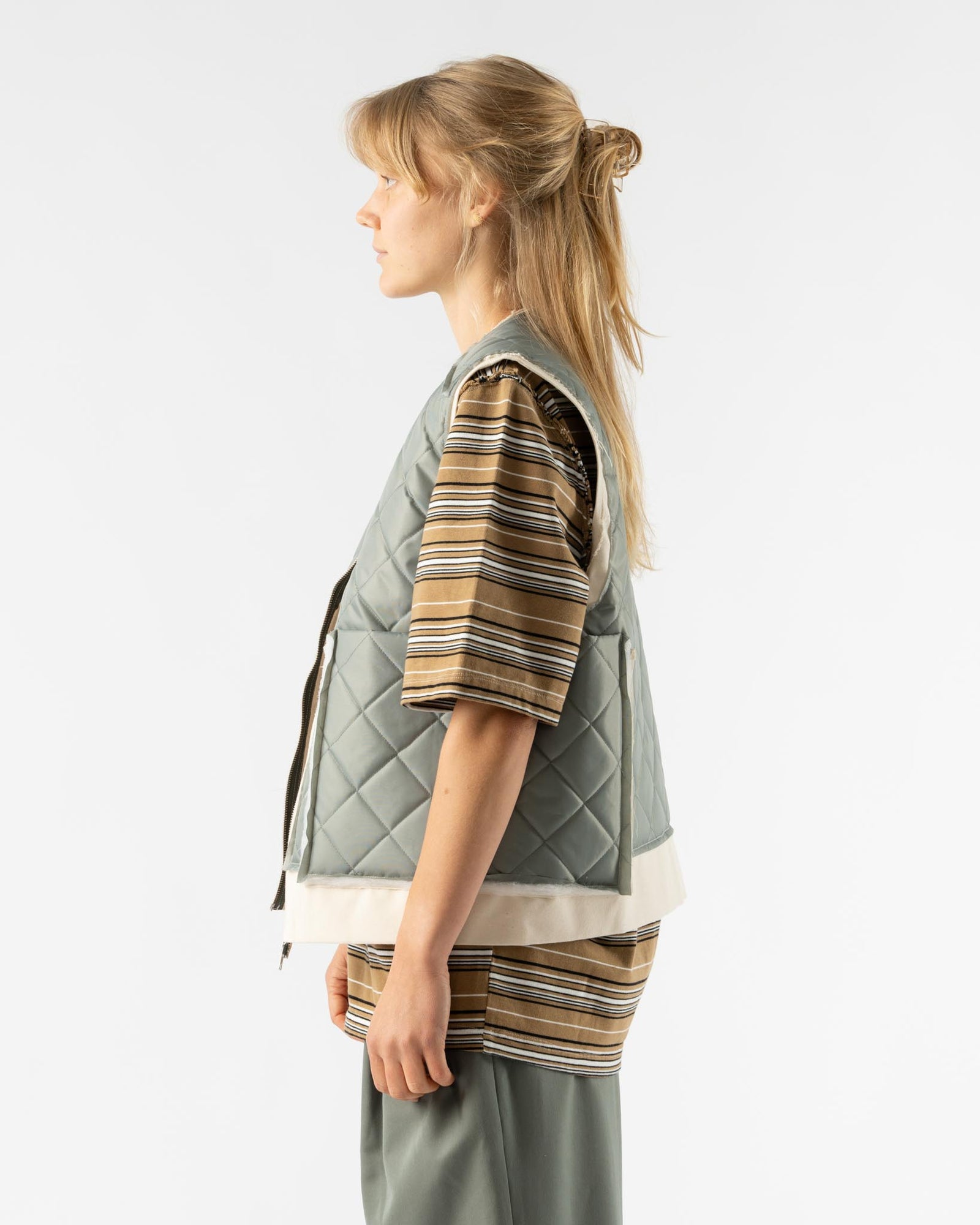 Camiel Fortgens Research Zip Vest in Sage Curated at Jake and Jones