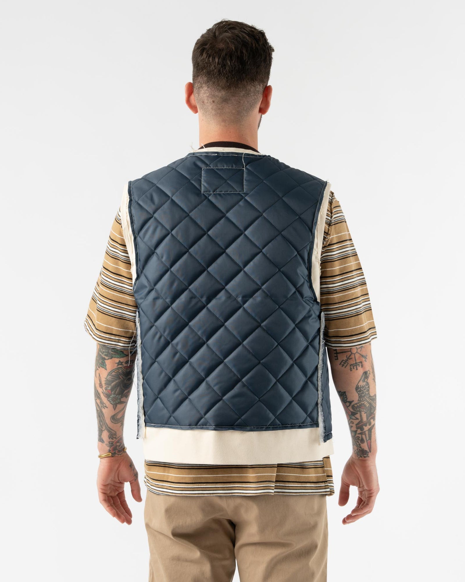 Camiel Fortgens Research Zip Vest in Navy Curated at Jake and Jones