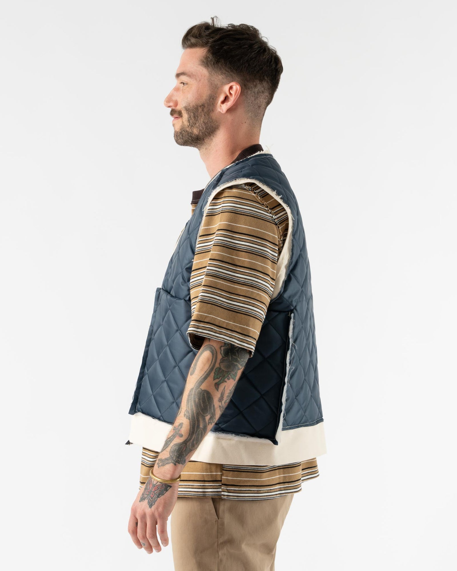 Camiel Fortgens Research Zip Vest in Navy Curated at Jake and Jones