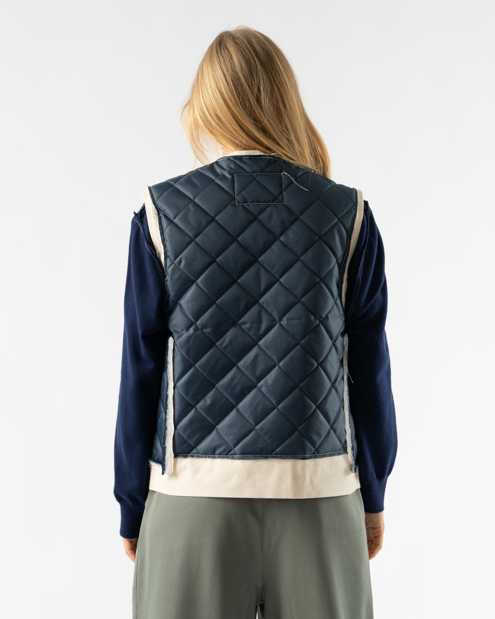 Camiel Fortgens Research Zip Vest in Navy Curated at Jake and Jones