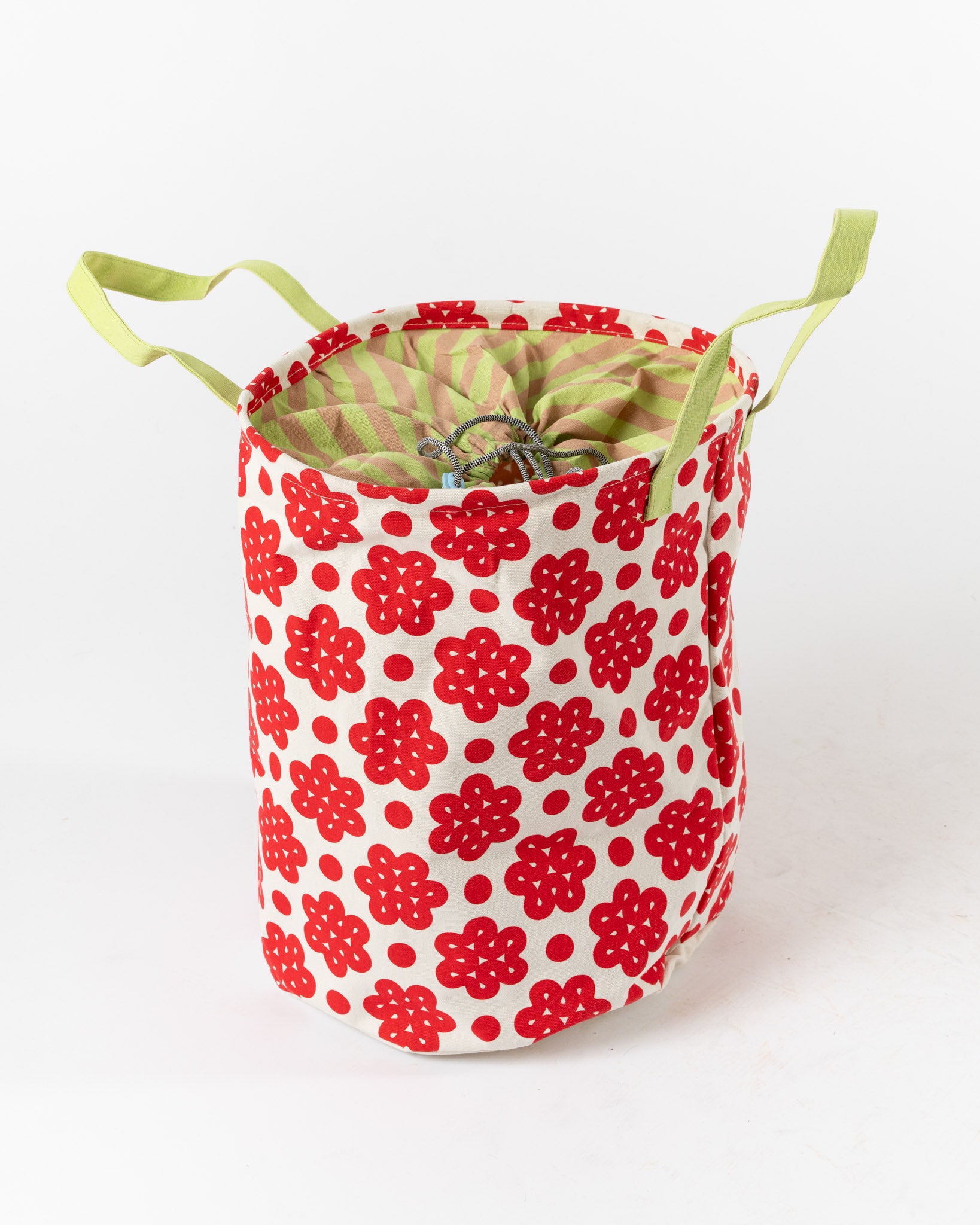 Dusen Dusen Canvas Laundry Basket in Raspberry
