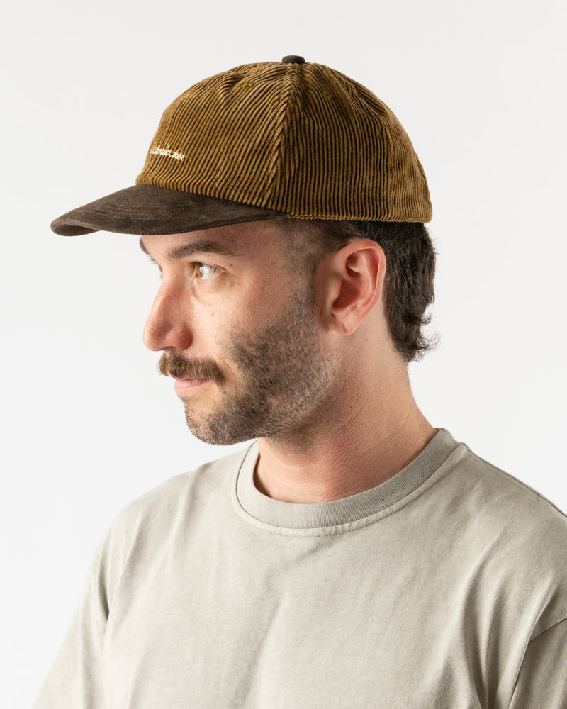 Knickerbocker Script Corduroy Cap in Walnut