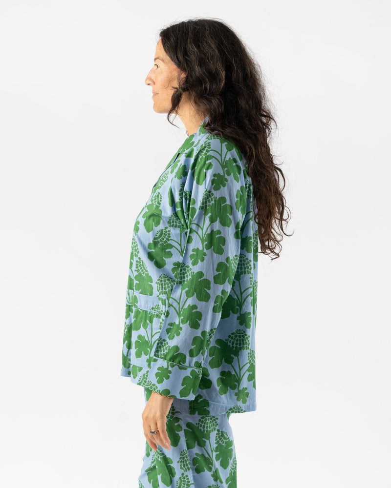 Carly Home Casia Flowers Sky/Grass Pajama Set