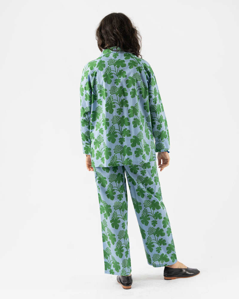 Carly Home Casia Flowers Sky/Grass Pajama Set