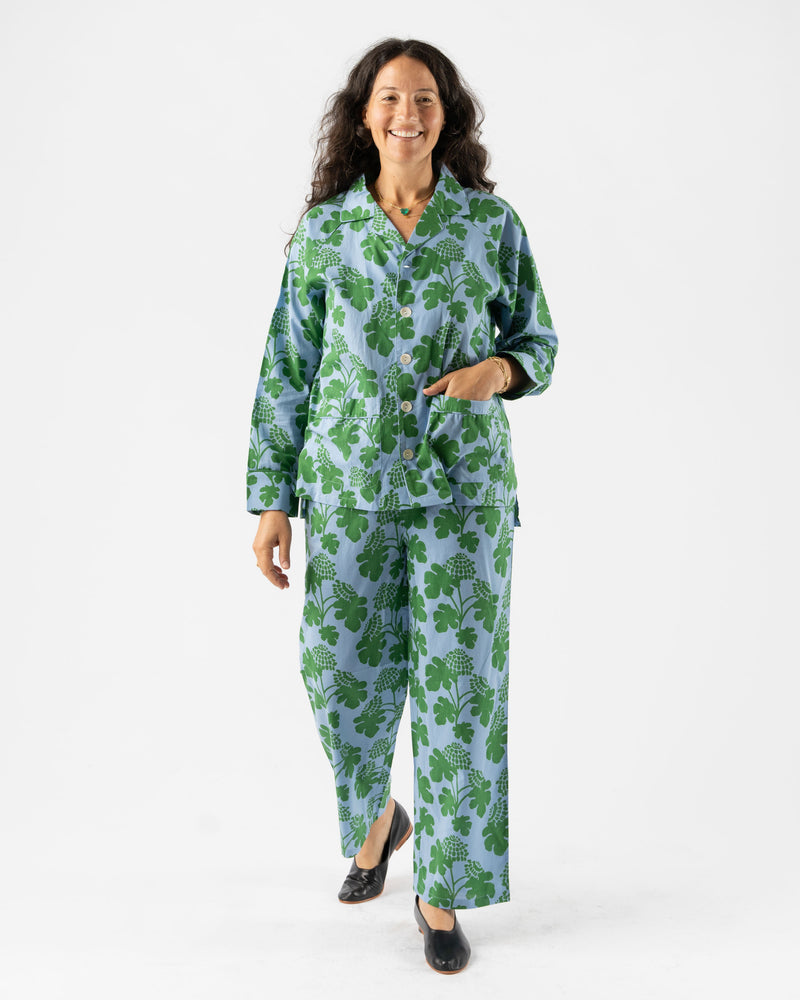 Carly Home Casia Flowers Sky/Grass Pajama Set