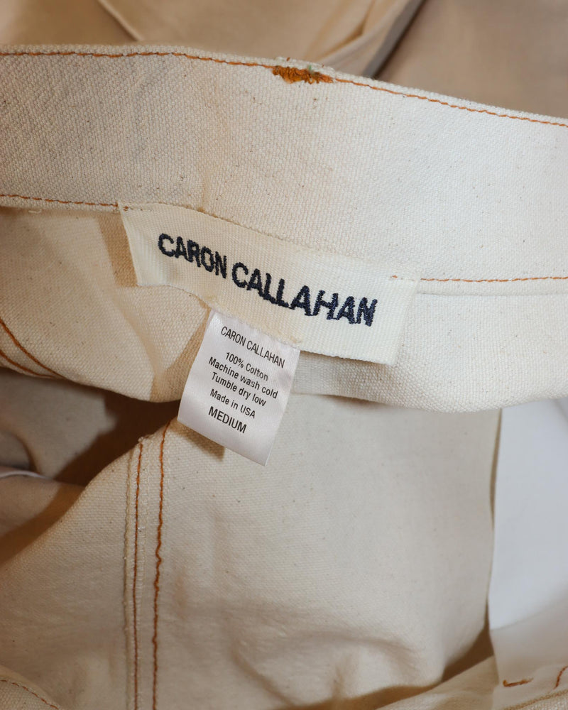 Pre-owned: Caron Callahan Wide Leg Pant in White