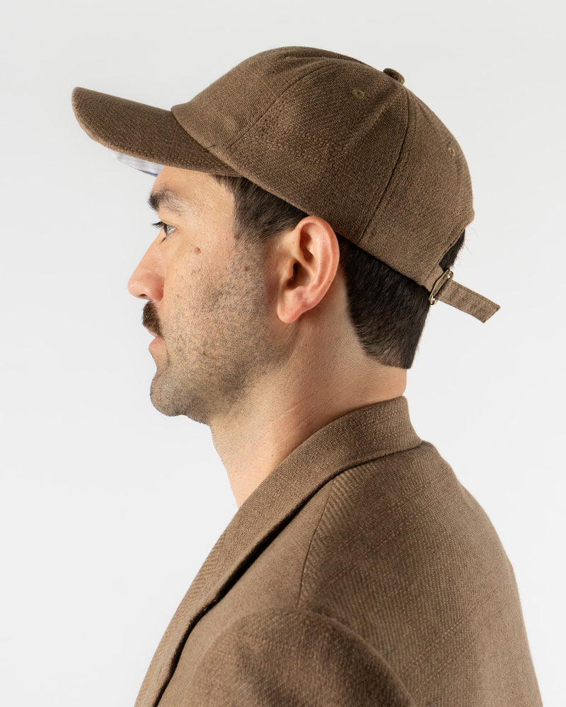 Carter Young Constrast Fabric Baseball Cap in Mocha