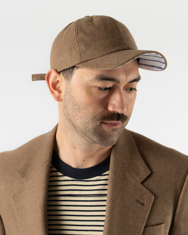 Carter Young Constrast Fabric Baseball Cap in Mocha