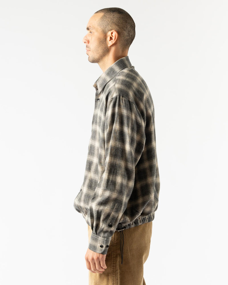 Carter Young Blouson Coaches Jacket in Olive/Smoke Plaid