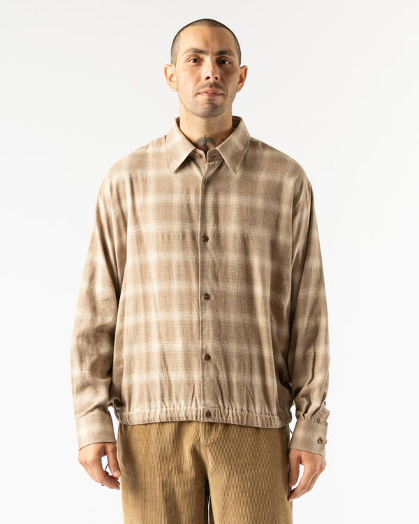 Carter Young Blouson Coaches Jacket in Latte/Smoke Plaid