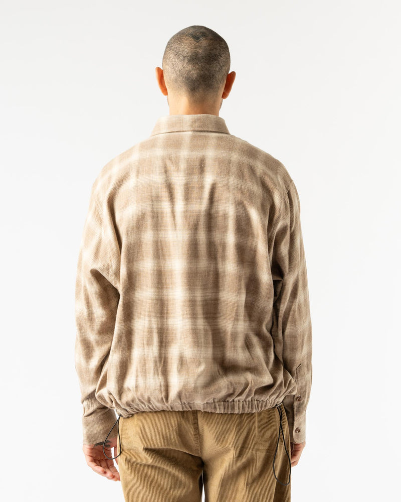 Carter Young Blouson Coaches Jacket in Latte/Smoke Plaid